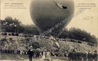 Carte postale ancienne Fête d'Inauguration des services d'eau et d'électricité — Sancerre (Cher)