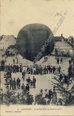 Carte postale ancienne Le Ballon Ville-de-Sancoins captif — Sancoins (Cher)