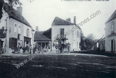 Carte postale ancienne Route de Bier — Chalivoy-Milon (Cher)