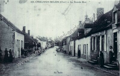 Carte postale ancienne La Grande Rue — Chalivoy-Milon (Cher)