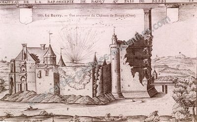 Carte postale ancienne Vue ancienne du Château de Baugy — Baugy (Cher)