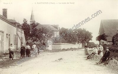 Carte postale ancienne La route de Jussy — Raymond (Cher)