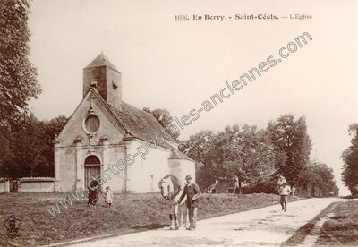 Carte postale ancienne L'Eglise — Saint-Céols (Cher)