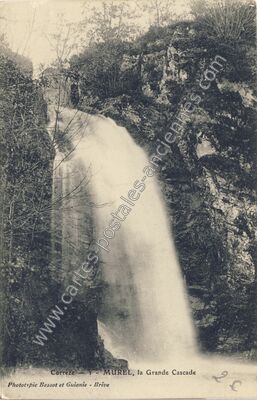 Carte postale ancienne Cascade de Murel — Albussac (Corrèze)