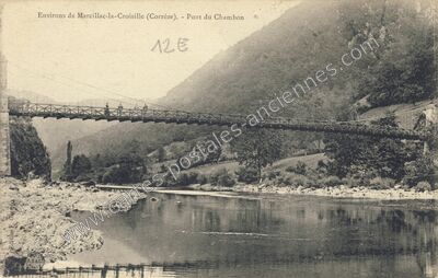 Carte postale ancienne Pont du Chambon — Marcillac-la-Croisille (Corrèze)