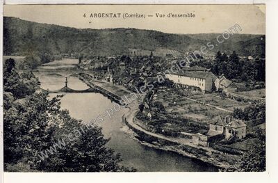 Carte postale ancienne Vue d'ensemble — Argentat (Corrèze)