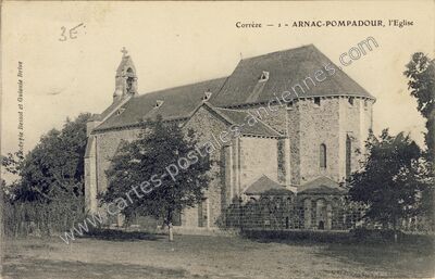 Carte postale ancienne L'Eglise — Arnac-Pompadour (Corrèze)