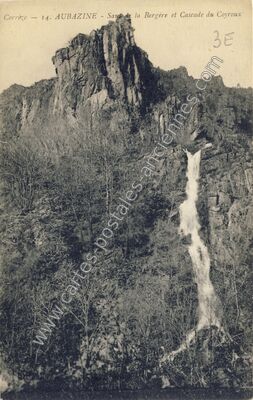 Carte postale ancienne Saut de la Bergère et Cascade du Coyroux — Aubazines (Corrèze)