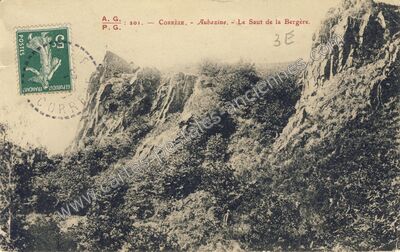 Carte postale ancienne Le Saut de la Bergère — Aubazines (Corrèze)