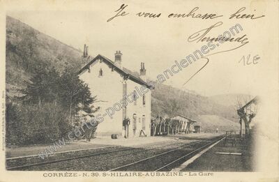 Carte postale ancienne S'-HILAIRE-AUBAZINE - La Gare — Saint-Hilaire-Peyroux (Corrèze)
