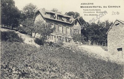 Carte postale ancienne MODERN-HOTEL DU COIROUX — Aubazines (Corrèze)