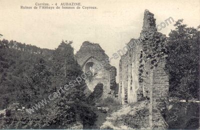 Carte postale ancienne Ruines de l'Abbaye de femmes de Coyroux — Aubazines (Corrèze)