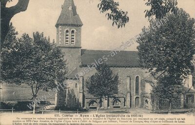 Carte postale ancienne L'Eglise (reconstruite en 1893-94) — Ayen (Corrèze)