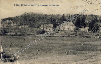Carte postale ancienne Château de Maurel — Bassignac-le-Haut (Corrèze)