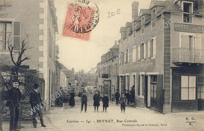 Carte postale ancienne Rue Centrale — Beynat (Corrèze)