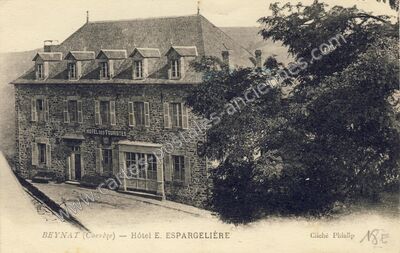 Carte postale ancienne Hôtel E. ESPARGELIÈRE — Beynat (Corrèze)
