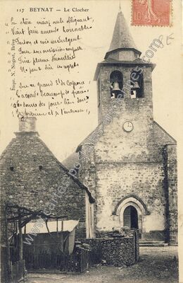 Carte postale ancienne Le Clocher — Beynat (Corrèze)