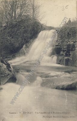 Carte postale ancienne Une Cascade sur le Ruisseau d'Espont — Beynat (Corrèze)