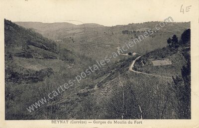 Carte postale ancienne Gorges du Moulin du Fort — Beynat (Corrèze)