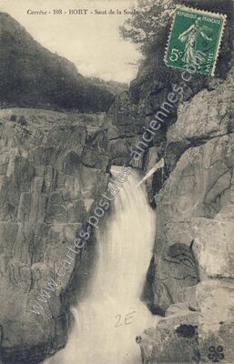Carte postale ancienne Saut de la Saule — Bort-les-Orgues (Corrèze)