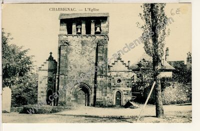 Carte postale ancienne L'Eglise — Chabrignac (Corrèze)