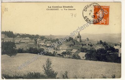 Carte postale ancienne Vue Générale — Chamberet (Corrèze)