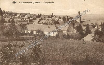 Carte postale ancienne Vue générale — Chamberet (Corrèze)