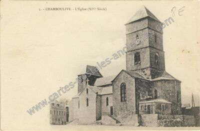 Carte postale ancienne L'Église (XIVe Siècle) — Chamboulive (Corrèze)