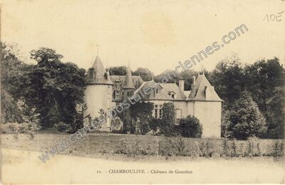 Carte postale ancienne Château de Gourdon — Chamboulive (Corrèze)