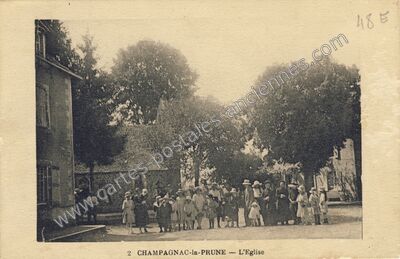 Carte postale ancienne L'Eglise — Champagnac-la-Prune (Corrèze)