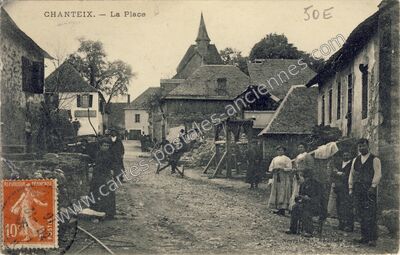 Carte postale ancienne La Place — Chanteix (Corrèze)