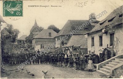 Carte postale ancienne GRANDE RUE — Chanteix (Corrèze)