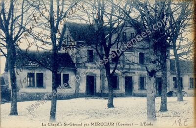 Carte postale ancienne L'Ecole — La Chapelle-Saint-Géraud (Corrèze)