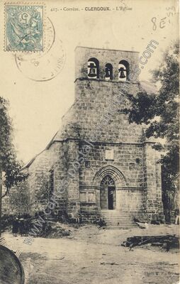 Carte postale ancienne L'Eglise — Clergoux (Corrèze)