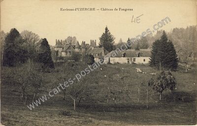 Carte postale ancienne Chateau de Faugeras — Condat-sur-Ganaveix (Corrèze)