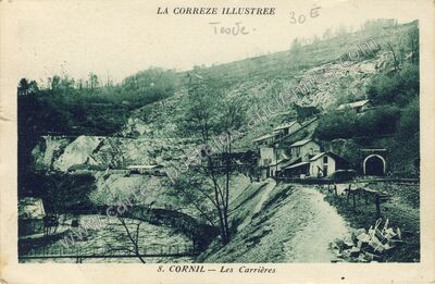 Carte postale ancienne Les Carrières — Cornil (Corrèze)