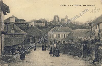 Carte postale ancienne Vue d'ensemble — Cornil (Corrèze)