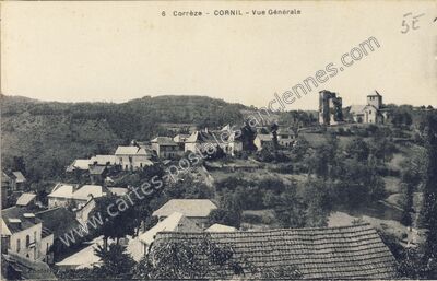 Carte postale ancienne Vue Générale — Cornil (Corrèze)