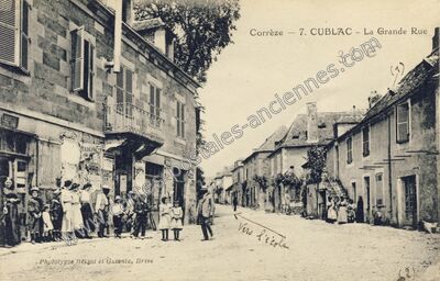 Carte postale ancienne La Grande Rue — Cublac (Corrèze)