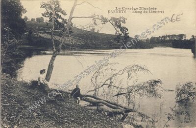 Carte postale ancienne Etang du Lieuteret — Darnets (Corrèze)