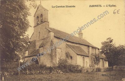 Carte postale ancienne L'Eglise — Darnets (Corrèze)