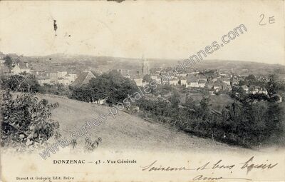 Carte postale ancienne Vue Générale — Donzenac (Corrèze)