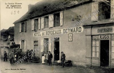 Carte postale ancienne Hôtel de Bordeaux Deymard — Égletons (Corrèze)