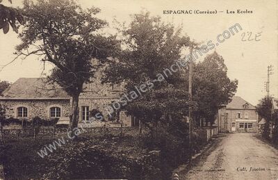 Carte postale ancienne Les Ecoles — Espagnac (Corrèze)