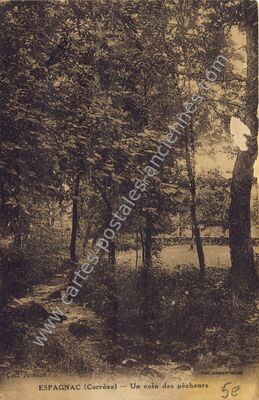 Carte postale ancienne Un coin des pêcheurs — Espagnac (Corrèze)