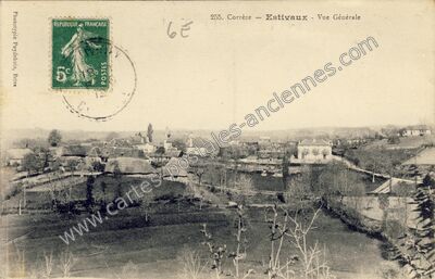 Carte postale ancienne Vue Générale — Estivaux (Corrèze)