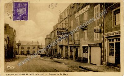 Carte postale ancienne Eygurande Merlinnes — Eygurande (Corrèze)