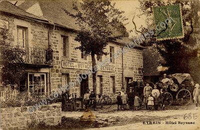 Carte postale ancienne Hôtel Beyssac — Eyrein (Corrèze)