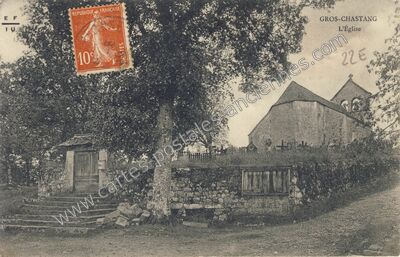 Carte postale ancienne L'Église — Gros-Chastang (Corrèze)