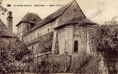 Carte postale ancienne L'Eglise (XIIIe s.) — Hautefage (Corrèze)